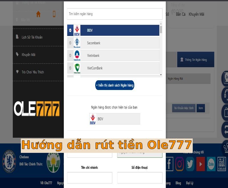 Hướng dẫn cách rút tiền Ole777 cơ bản