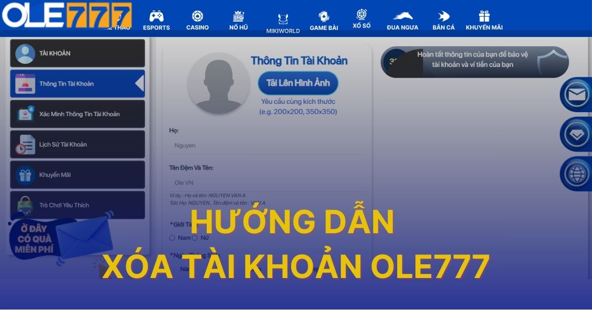 Hướng Dẫn Xóa Tài Khoản Ole777 Hiệu Quả, Nhanh Chóng