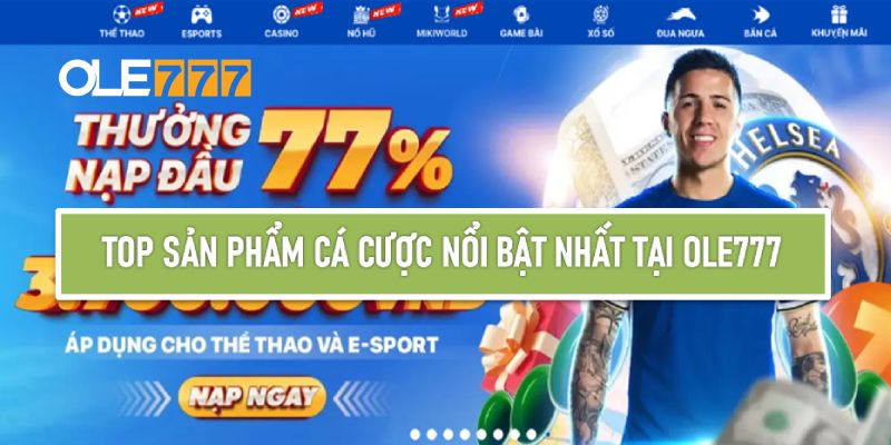 Top sản phẩm cá cược nổi bật nhất tại nhà cái OLE777